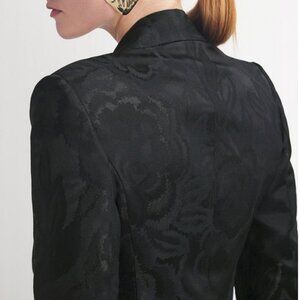 MaxMara Wool & Silk Jacquard Black Blazer Jacket